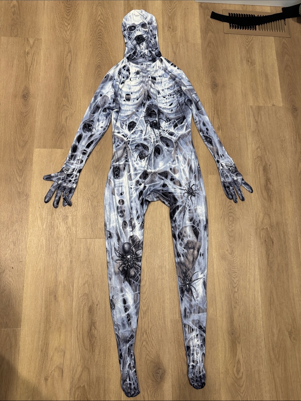 Morphsuits Spider Web Print Full-Body Jumpsuit - Gray/Black Halloween
